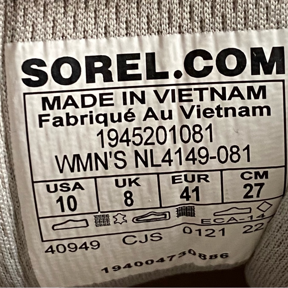 SOREL Womens Kinetic Grey sneaker shoes size 10 - Picture 7 of 8